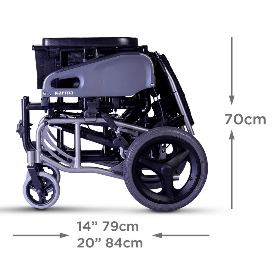 The VIP 2 is a tilt-in-space wheelchair that folds into a compact size, making it easy to fit into a car trunk.